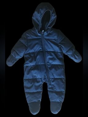 #KI-33 Old Navy Navy Blue Baby Hooded Puffer One-Piece